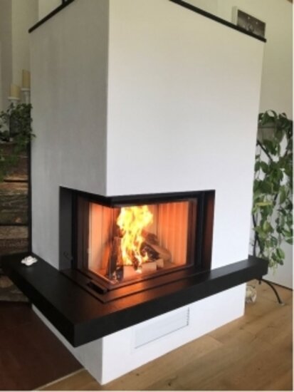 Eckkamin Modern mit Feuertisch
